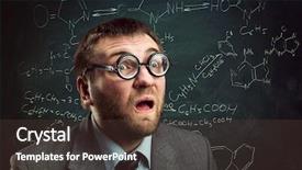  Presentation with professor - Audience pleasing slide set consisting of genius - bizarre professor in glasses thinking backdrop and a tawny brown colored foreground