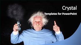  Presentation with professor - Audience pleasing presentation theme consisting of genius - mad scientist nutty professor is backdrop and a black colored foreground