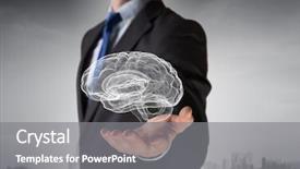  Presentation with mind - PPT theme with genius - man of great mind background and a gray colored foreground