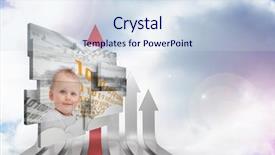  Presentation with abstract red - Beautiful presentation design featuring genius baby on abstract screen backdrop and a sky blue colored foreground