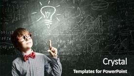  Presentation with red seasons greetings - Colorful PPT theme enhanced with genius boy in red glasses backdrop and a dark gray colored foreground