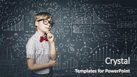  Presentation with glasses - Slide set having genius boy in red glasses background and a tawny brown colored foreground