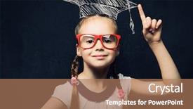  Presentation with glasses - PPT layouts featuring two beautiful young ethnic twin sisters with backpacks walking outdoors background and a gray colored foreground