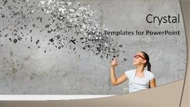  Presentation with kids reading book - Amazing PPT theme having genius kids - cute girl of school age backdrop and a light gray colored foreground