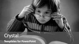  Presentation with kids reading book - PPT layouts having genius kids - fine portrait of cute little background and a  colored foreground