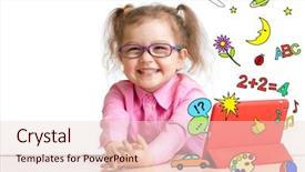  Presentation with learning - Amazing slide deck having genius kids - kid learning or playing backdrop and a lemonade colored foreground