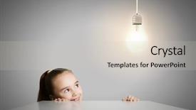  Presentation with innovation school - Slide deck featuring genius kids - little cute school girl background and a soft green colored foreground