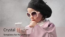  Presentation with kids fashion - Presentation theme consisting of genius kids - little girl in fashion clothes background and a coral colored foreground