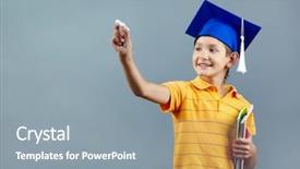  Presentation with chalk - Audience pleasing theme consisting of genius kids - portrait of cute schoolkid writing backdrop and a gray colored foreground