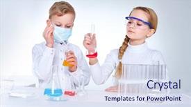  Presentation with chemical saftyt - PPT layouts having genius kids - young scientists mixing chemical substances background and a  colored foreground
