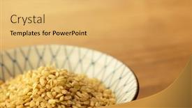  Presentation with rice grain - Colorful PPT theme enhanced with genmai-or-brown-rice backdrop and a yellow colored foreground