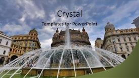  Presentation with square - Audience pleasing PPT theme consisting of genoa genova italy this fountain backdrop and a seafoam green colored foreground