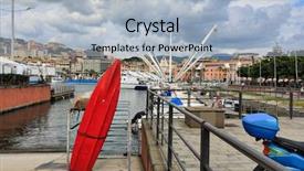  Presentation with seaport - Beautiful slides featuring genoa italy seaport is backdrop and a light blue colored foreground