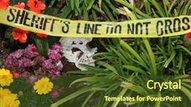  Presentation with genocide - Audience pleasing presentation theme consisting of genocide - crime scene human skull buried backdrop and a tawny brown colored foreground