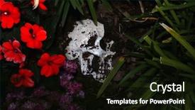  Presentation with crime scene - Presentation theme having genocide - crime scene human skull buried background and a black colored foreground