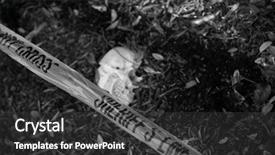  Presentation with genocide - Audience pleasing PPT theme consisting of genocide - crime scene human skull buried backdrop and a dark gray colored foreground