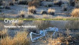  Presentation with csi - Colorful slide deck enhanced with genocide - crime scene skeleton partially buried backdrop and a gray colored foreground