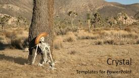  Presentation with genocide - Colorful slide set enhanced with genocide - skeleton lays against a joshua backdrop and a coral colored foreground