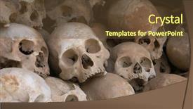  Presentation with phnom penh - Amazing PPT theme having genocide - skulls from a mass grave backdrop and a tawny brown colored foreground