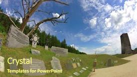  Presentation with genocide history - Presentation design having genocide history - execution wall in former nazi background and a tawny brown colored foreground