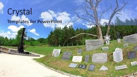  Presentation with genocide history - Audience pleasing presentation theme consisting of genocide history - execution wall in former nazi backdrop and a light blue colored foreground