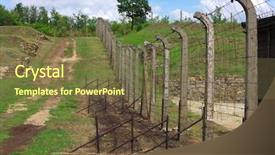  Presentation with editable camp certificate - PPT theme having genocide history - former nazi concentration camp gross-rosen background and a tawny brown colored foreground