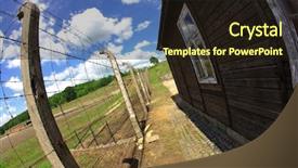  Presentation with camp - Beautiful slides featuring genocide history - former nazi concentration camp gross-rosen backdrop and a wine colored foreground