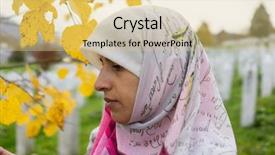  Presentation with genocide history - PPT theme with genocide history - srebrenica memorial center for war background and a yellow colored foreground