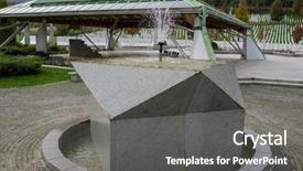  Presentation with war - Colorful PPT theme enhanced with genocide history - srebrenica memorial center for war backdrop and a gray colored foreground