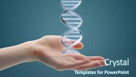  Presentation with genome - Cool new theme with genome - hand with dna vector image backdrop and a ocean colored foreground