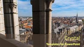  Presentation with belgium - Audience pleasing PPT theme consisting of gent-cityscape-belgium-architecture-background backdrop and a tawny brown colored foreground