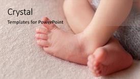  Presentation with newborn baby - PPT theme with gentle baby feet gentle blurred background and a lemonade colored foreground