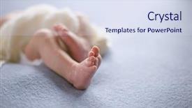  Presentation with gentle - Beautiful theme featuring gentle baby feet gentle blurred backdrop and a sky blue colored foreground