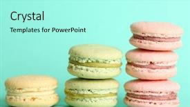  Presentation with gentle - Presentation theme enhanced with gentle colorful macaroons on color background background and a arctic colored foreground