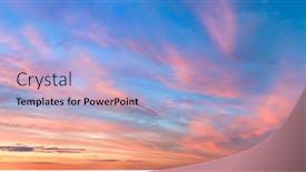 Presentation with gentle - PPT theme with gentle-colors-panoramic-sunrise-sundown background and a light blue colored foreground