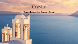  Presentation with greece blue - Slide deck enhanced with gentle-evening-romantic-sunset background and a lemonade colored foreground