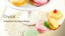  Presentation with gentle - Slides with gentle macaroons in vase on table close-up background and a cream colored foreground