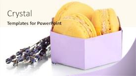  Presentation with gentle - Colorful slide deck enhanced with gentle macaroons isolated on white backdrop and a blonde colored foreground