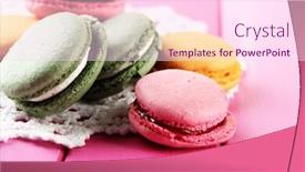  Presentation with gentle - Presentation theme featuring gentle macaroons on table close-up background and a pink colored foreground