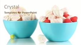  Presentation with gentle - Amazing PPT theme having gentle-marshmallow-in-bowls-isolated backdrop and a cream colored foreground