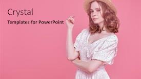  Presentation with light pink - Presentation theme enhanced with gentle-romantic-summer-style-portrait background and a  colored foreground