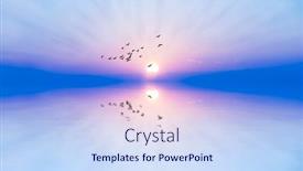  Presentation with calm sea - Theme featuring gentle-sunrise-on-the-calm background and a sky blue colored foreground