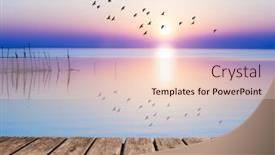  Presentation with seashore - PPT layouts featuring gentle-sunrise-on-the-seashore background and a lemonade colored foreground