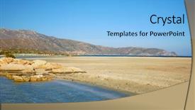  Presentation with gentle - Beautiful PPT layouts featuring crete greece washing pink sand backdrop and a light blue colored foreground