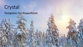  Presentation with gentle - Slide deck with gentle winter sundown - northern snowy background and a light blue colored foreground