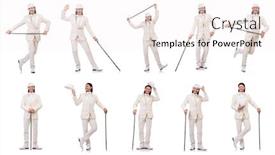  Presentation with white - Cool new presentation theme with gentleman-in-white-suit-isolated backdrop and a sky blue colored foreground