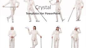  Presentation with blank whiteboard isolated on white - PPT theme enhanced with gentleman-in-white-suit-isolated background and a white colored foreground