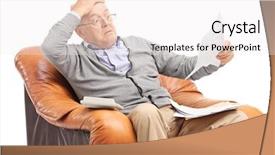  Presentation with white sea urchin - Cool new presentation theme with gentleman looking at his bill backdrop and a sky blue colored foreground