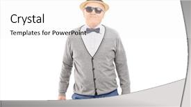  Presentation with blind stick - Presentation theme featuring gentleman walking with a stick background and a white colored foreground