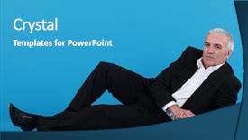  Presentation with floor - Cool new slides with gentlemen - grey-haired businessman laying backdrop and a teal colored foreground